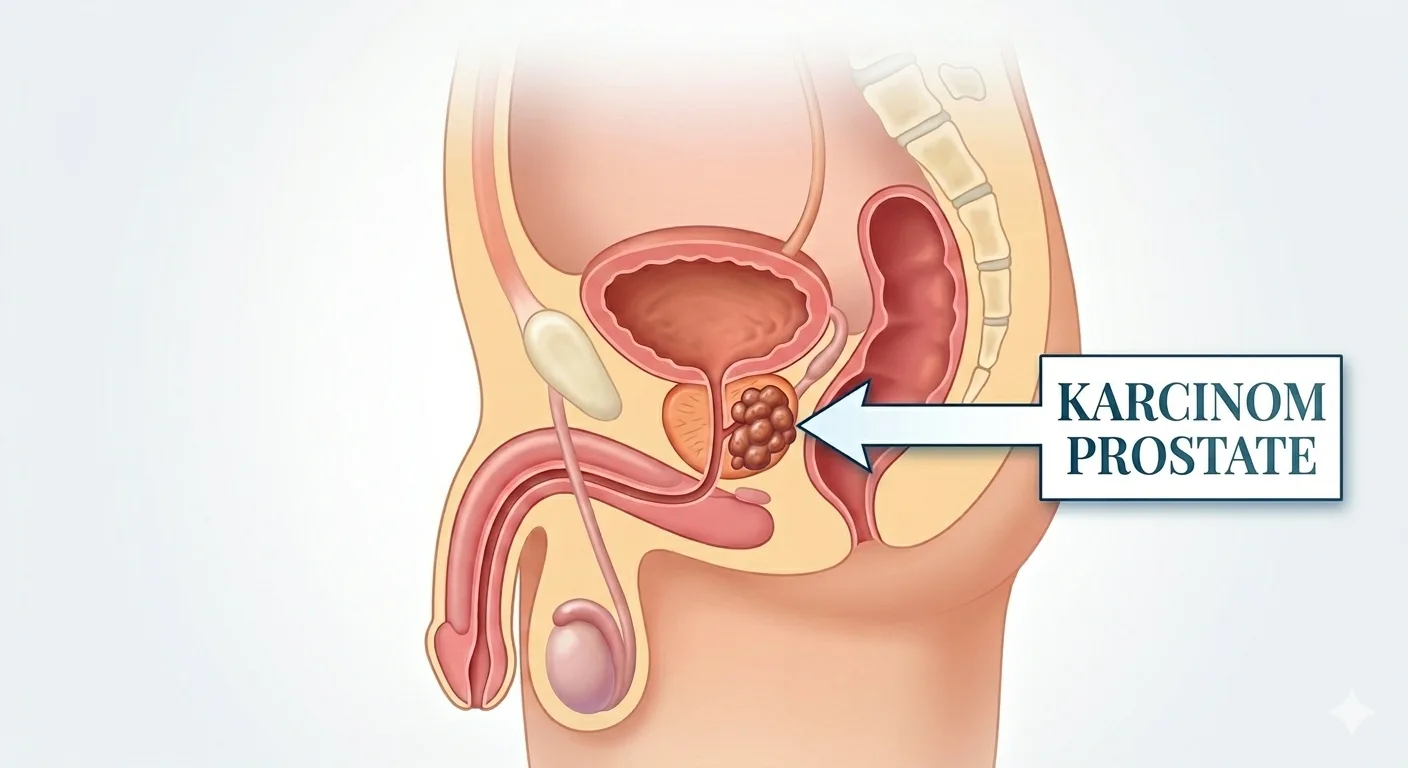 Prostate cancer — anatomical illustration of tumor location in the prostate